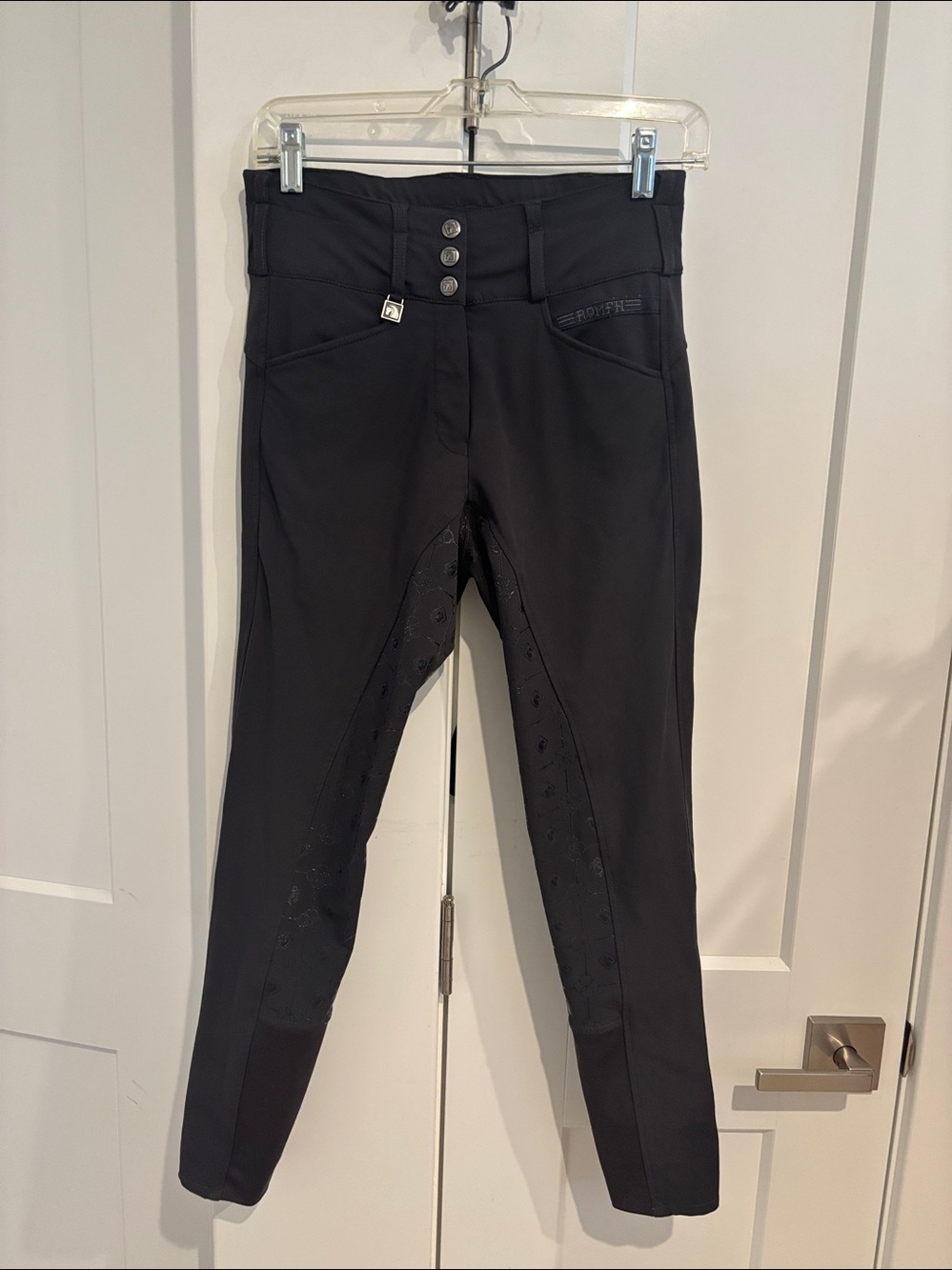 Romfh Dark Gray Silicone Full Seat Breeches Equestrian Riding Pants - Picture 3 of 8